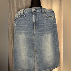 7 For All Mankind Blue Denim Skirt